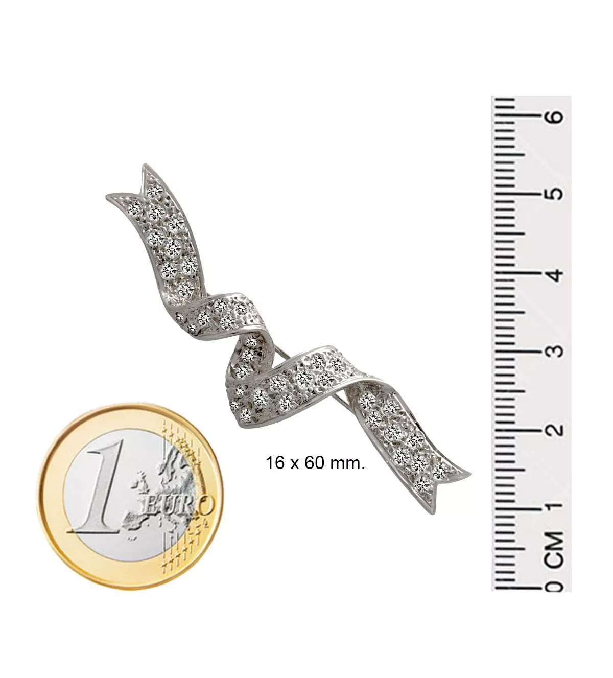 Broche de plata para solapa "Pavé Real" broche de plata para solapa Pave Real toma con medidas