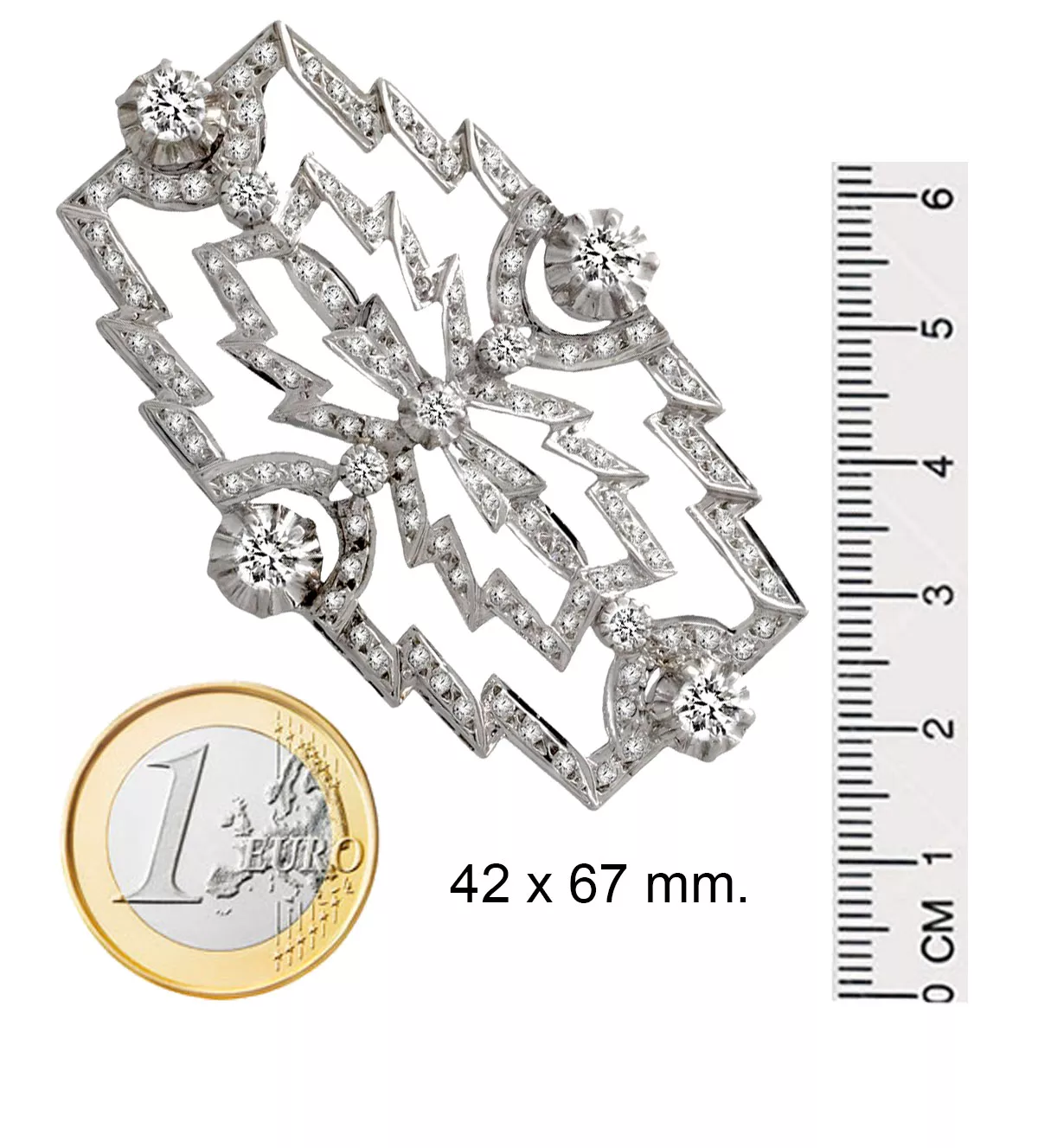 Broche de plata para solapa "Isabel" broche de plata para solapa Isabel medidas