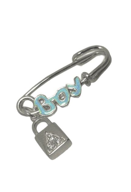 Imperdible de plata para bebé. Boy. 042_A037-AF (Broches)