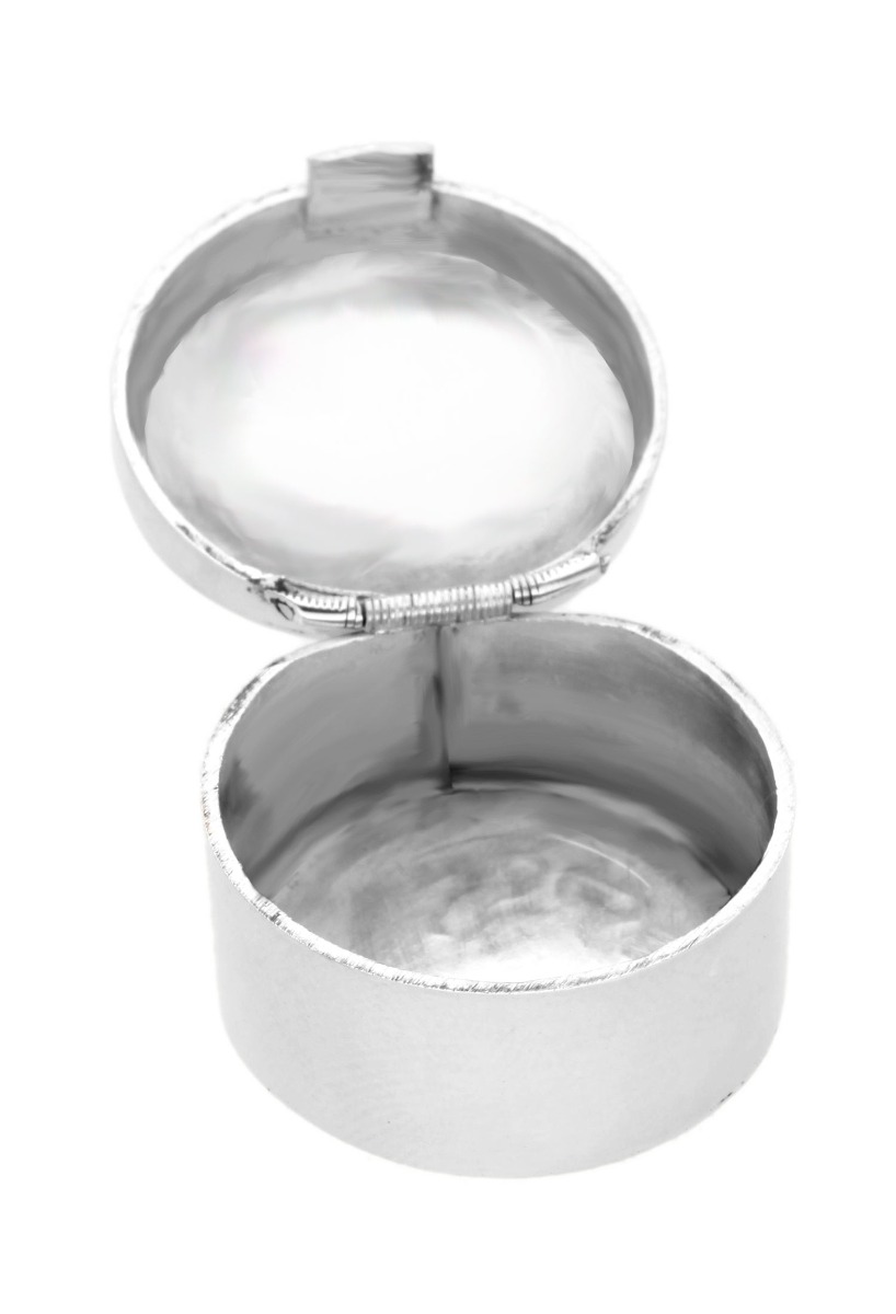 caja pastillero plata ley forma redonda acabado brillo fotografia tapa abierta para parrilla web el rubi joyeros