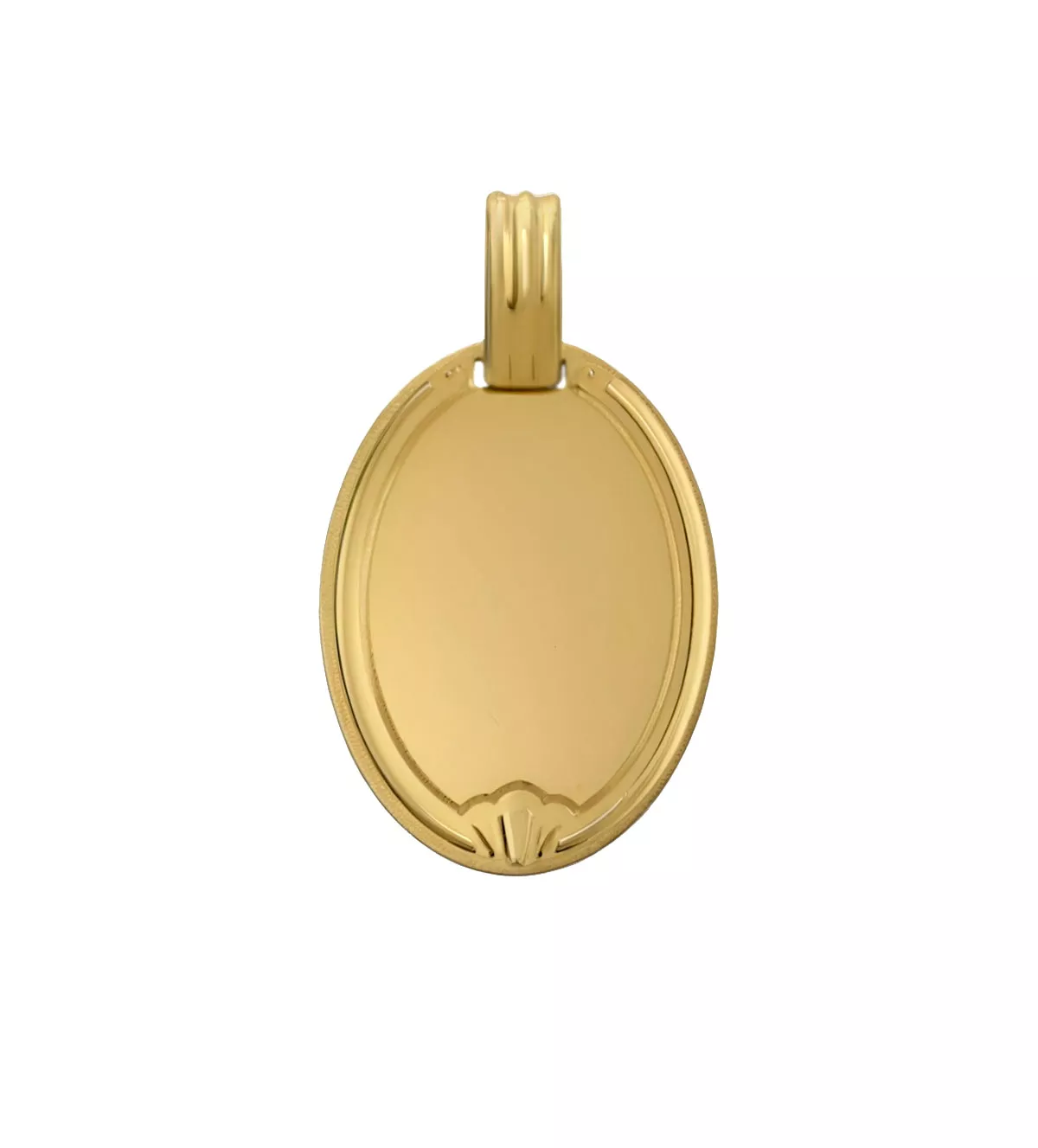 Chapa de oro para grabar "Oval" chapa de oro vista frontal