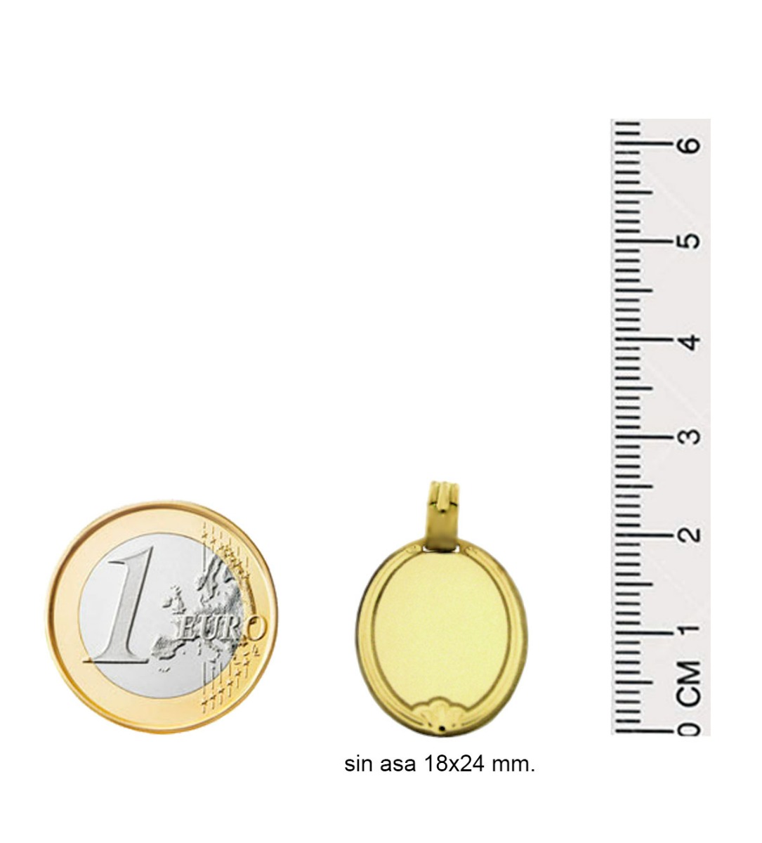 Chapa oro 18 ktes para grabar 025_H-00635 Chapa identidad oro 1ª ley 750 mmas. (18 k.) rfcia.025_H-00635 foto con medidas