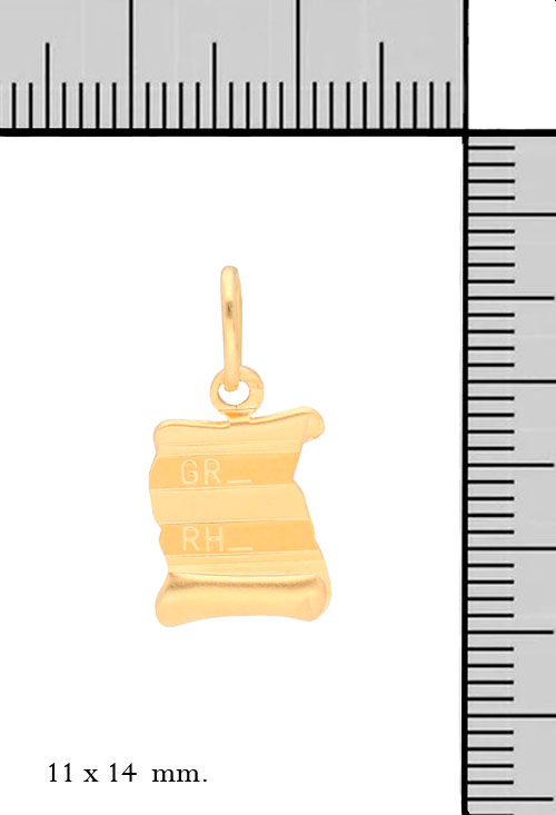 Chapa identidad oro, alerta medica. 134_0015 chapa-oro-18-kilates-alerta-medica-tipo-pergamino-foto-con-medidas-134_0015