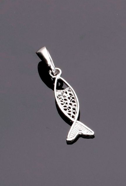 Colgante plata ley, dije sin piedras - foto 3 - rfcia.022_F-PEZ foto sin recortar fondo negro