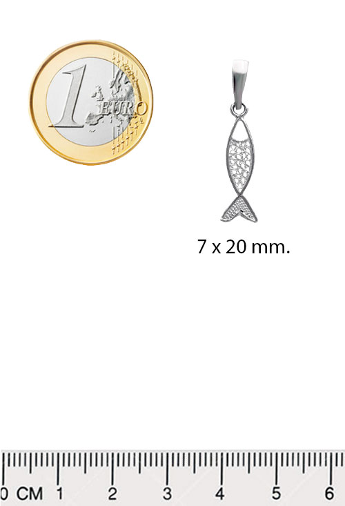 Colgante plata pez tipo filigrana 022_F-PEZ Colgante plata ley, dije sin piedras - foto 3 - rfcia.022_F-PEZ foto con medidas