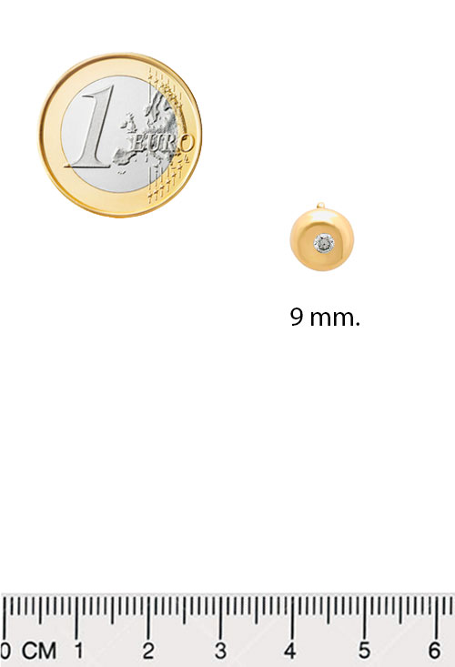 Colgante tipo chatón oro amarillo 18k con diamante 100_2998B colgante oro amarillo 18 kilates chaton con diamante vista medidas 100_2998b