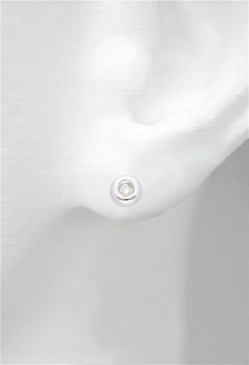 chaton oro blanco 18 kilates con diamante talla brillante fotografia en expositor oreja 243_539-00006_02