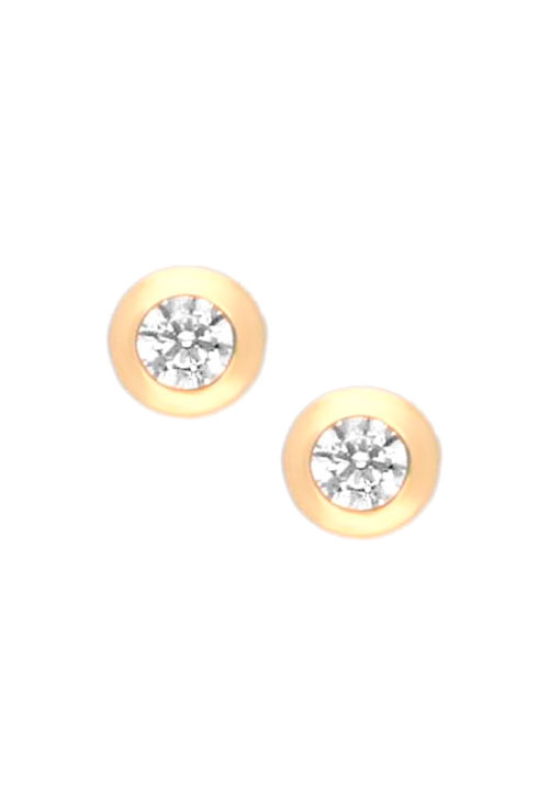 Pendientes bebe oro amarillo 18K con circonitas pendientes oro para bebe 18 kilates precio barato joyeria online 234_1969