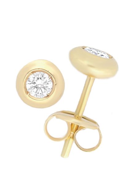 chatones oro amarillo 18 kilates con diamantes talla brillante foto lateral sistemas de presion 139_2315C202_01