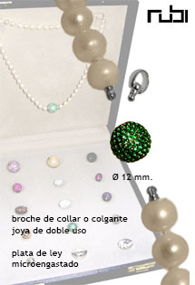 Cierre collar plata y circonitas de color verde. 248_C4S582P-07SR Cierre collar plata ley rfcia.248_C4S582P-07SR