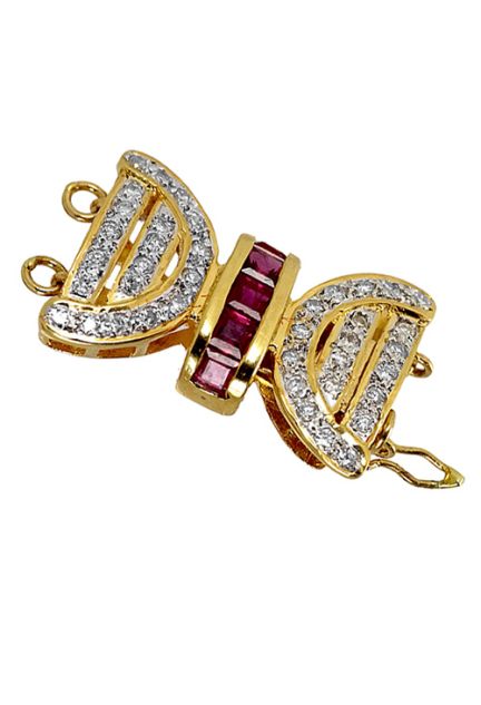 Cierre de collar oro, diamantes y rubies - foto 1 - rfcia.037_HA-96