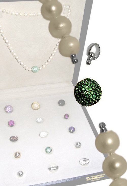 Cierre collar plata y circonitas de color verde. 248_C4S582P-07SR Cierre collar plata y circonitas de color verde. 248_C4S582P-07SR