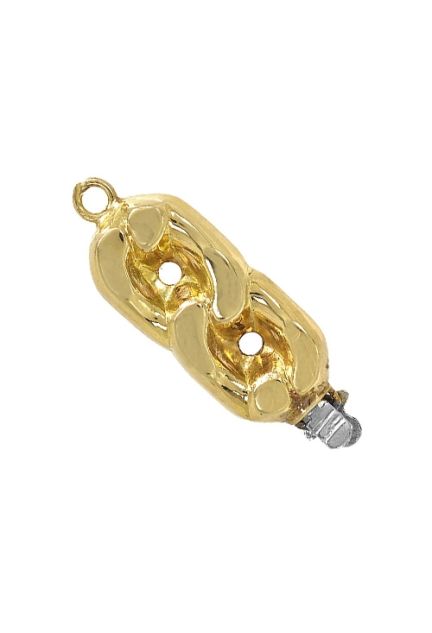 cierre de collar oro amarillo 18 kilates para una vuelta sistema lengueta con pasador de freno precio barato joyeria online vista frontal