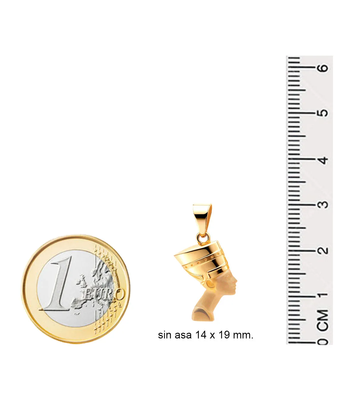 Colgante de oro 18K Nefertiti colgante de oro 18k nefertiti 001_011275 medidas