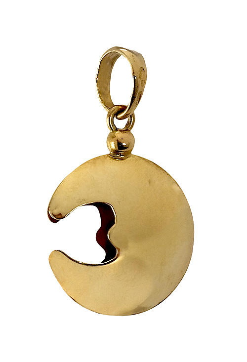 Colgante de oro con forma de media luna 070_F24360 Colgante de oro amarillo 18 ktes media luna - foto 1 - rfcia.070_F24360