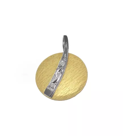 colgante de oro bicolor 18k bolido