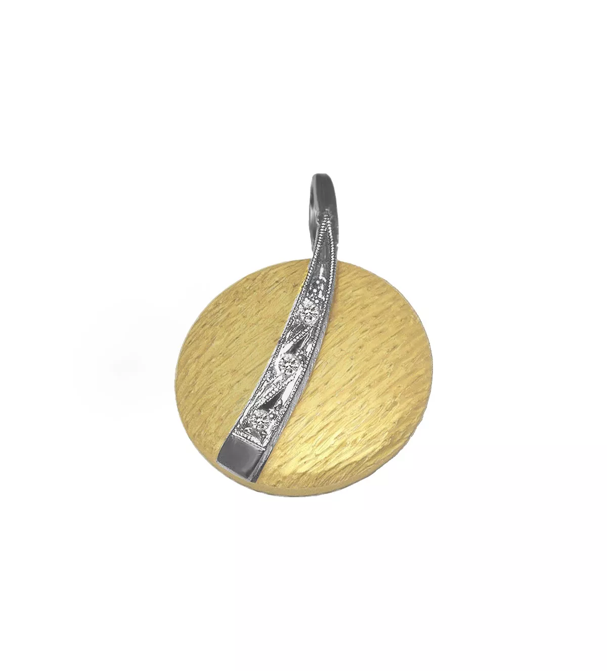 colgante de oro bicolor 18k bolido