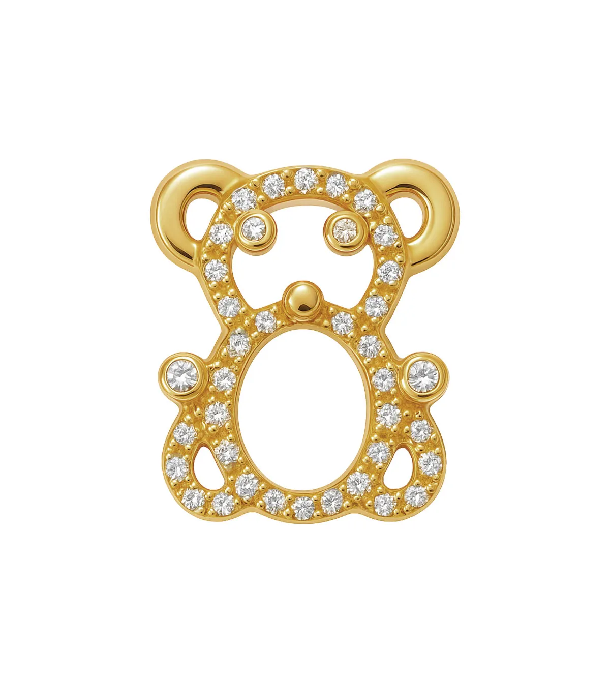 Colgante de oro 18K oso con circonitas 146_3913 colgante-de-oro-con-circones146_3913 vista frontal