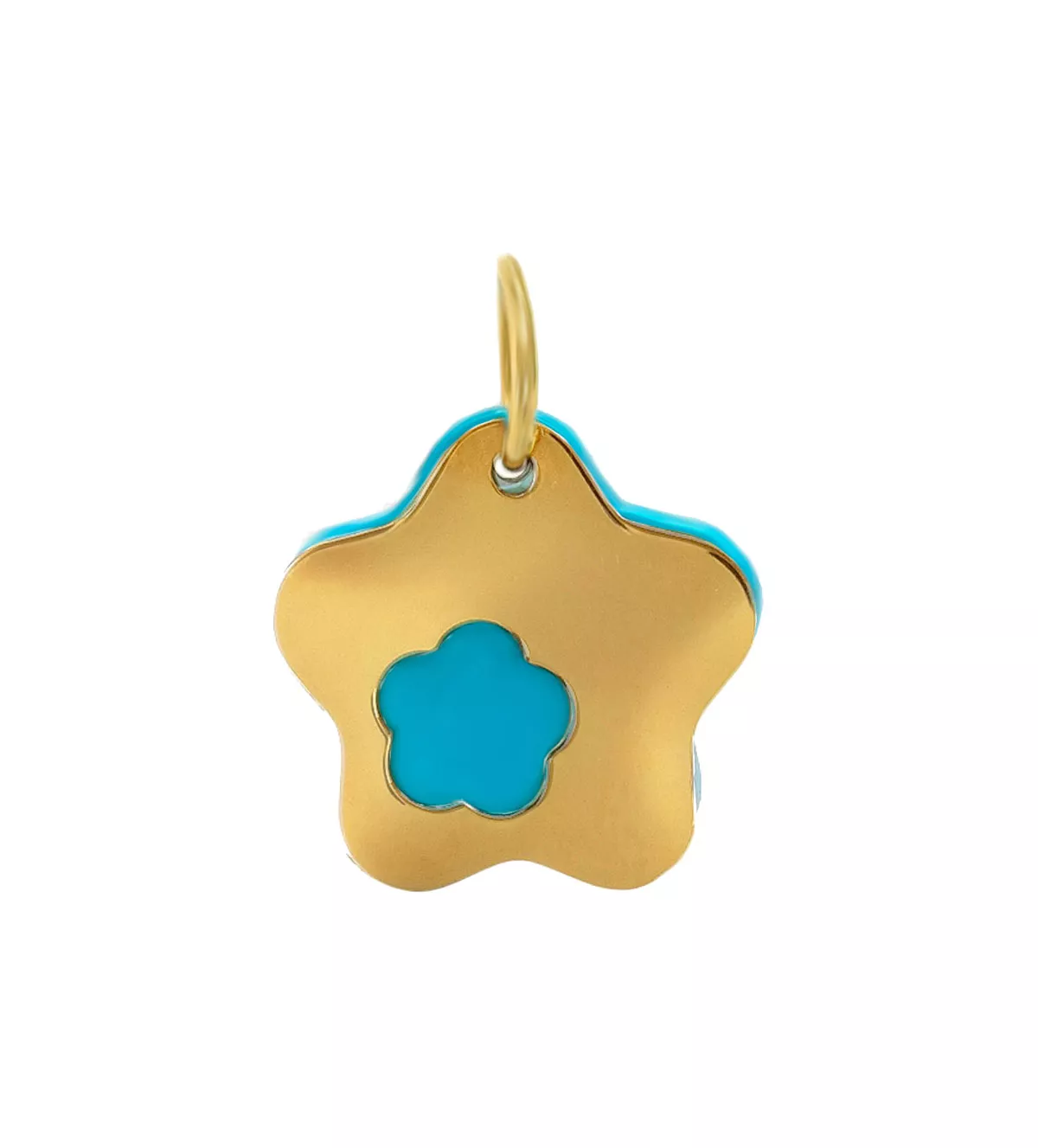 Colgante de oro 141_3147 colgante de oro y pasta de turquesa