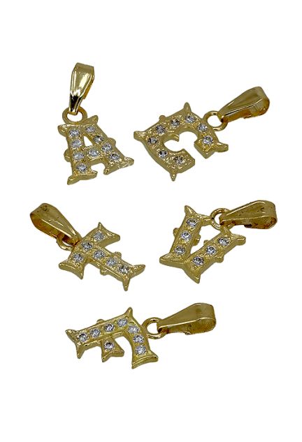 Colgante inicial oro 18 kt letra -N- con circonitas - foto 3 - rfcia.002_80245N