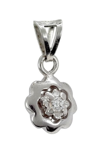 Colgante oro. dije con circonitas flor - foto 04 - rfcia 044_6792