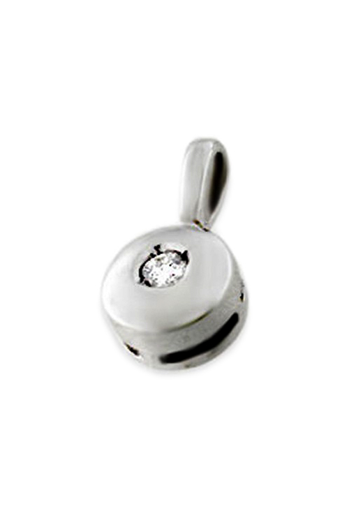 Colgante para mujer en oro blanco con diamante, chaton - foto 1 - rfcia.020_CH006
