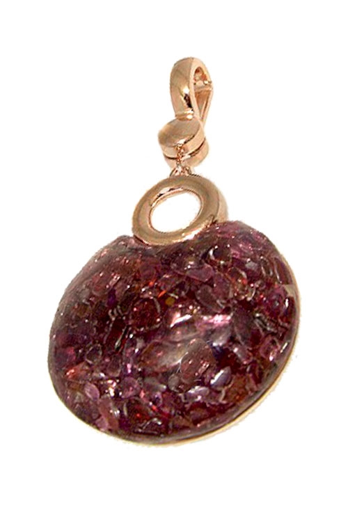 Colgante plata chapada aglomerado de granates 252_P25298-G colgante-plata-chapada-en-rosa-con-aglomerado-de-trozos-de-granate-252_p25298-g