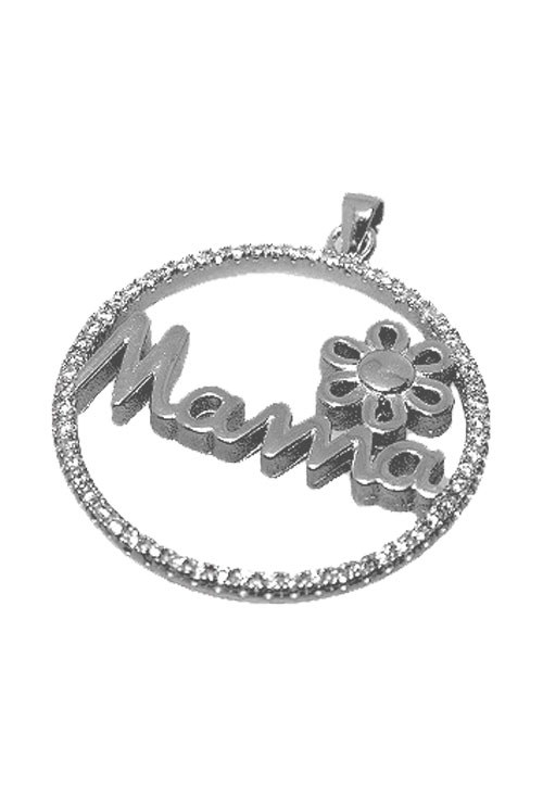 Colgante plata día de la madre palabra mama con flor 265_439-C colgante-plata-de-ley-y-circonitas-dia-de-la-madre-265_439-c