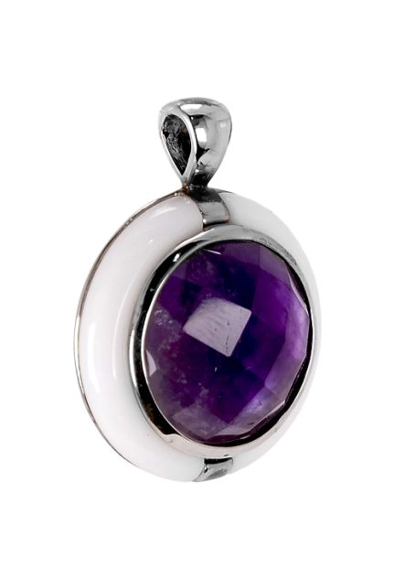Colgante plata ley, dije con agata blanca y amatista - foto 3 - rfcia.004_PA3189