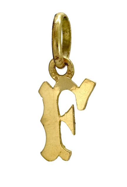 colgante de oro amarillo 18 kilates inicial F 173_INSIF