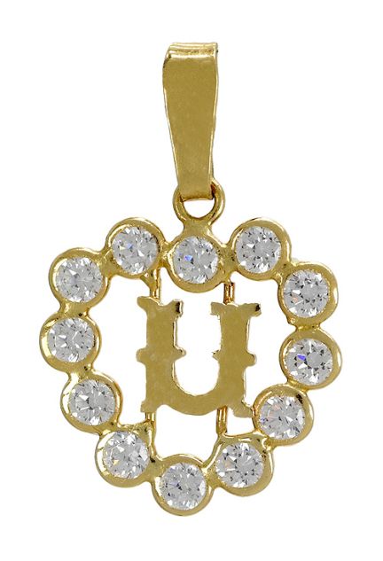 colgante inicial U corazón de circonitas 141_01141U