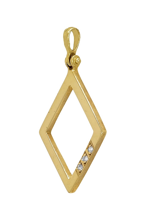Colgante oro con diamante forma de rombo 160_6102121 colgante oro 18 kilates con diamantes forma de rombo precio muy barato joyeria online vista oblicua 160_6102121_01