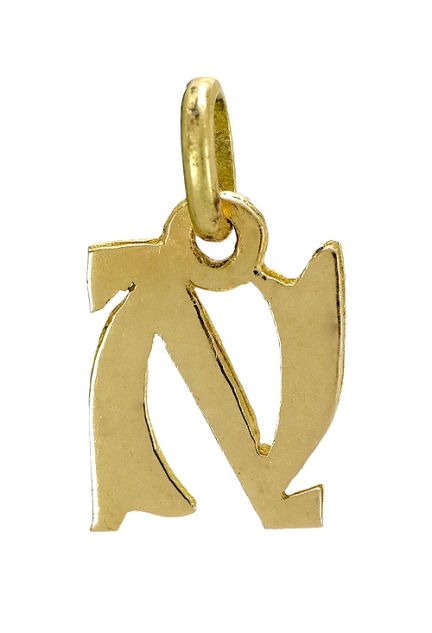 colgante de oro amarillo 18 kilates inicial N 173_INSIN