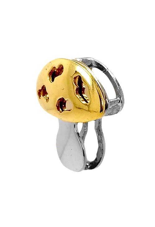 Colgante, seta en oro bicolor de ley 18 kilates. 146_3590 colgante oro blanco y amarillo con forma de seta de cuento 146_3590_01 foto vista lateral