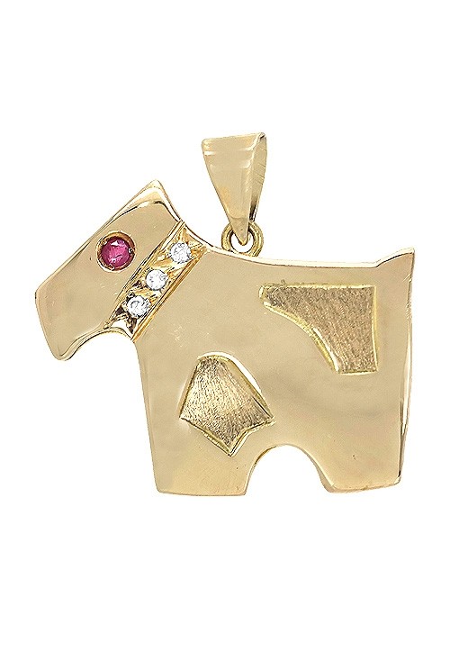 Joyas originales para Los Santos Inocentes que parecen bromas… pero son tesoros 2025 Colgante oro amarillo perro fox terrier 146_C512