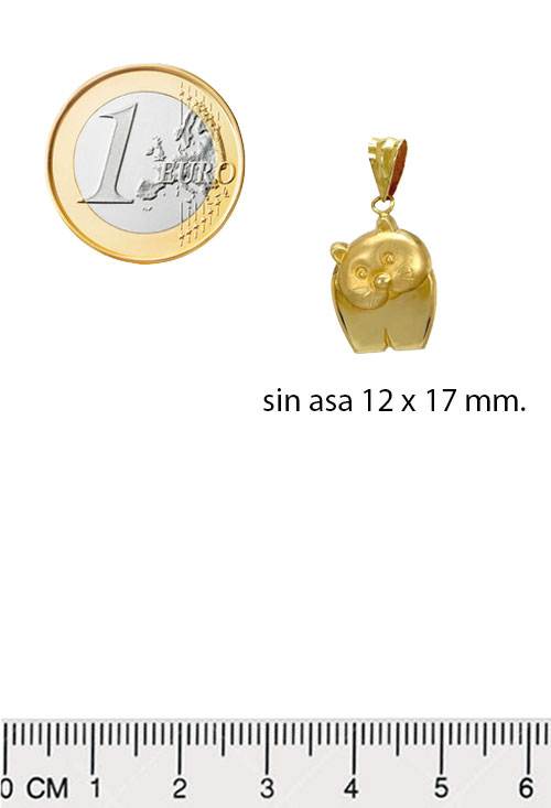 Colgante oro amarillo 18K gato 019_3245 colgante oro amarillo 18 ktes gato toma con medidas
