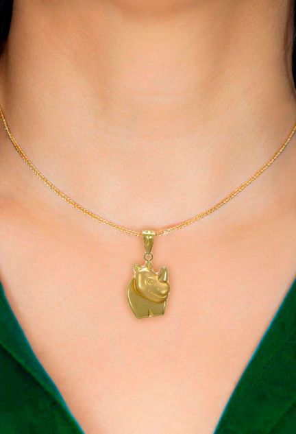 colgante oro amarillo 18 ktes rinoceronte 019_3243 modelo femenino