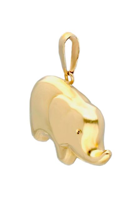 colgante oro amarillo 18 kilates elefante 3D foto lateral para joyeria online 002_80724CG_01