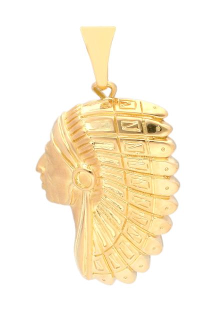 colgante oro amarillo 18 kilates jefe indio vista principal 001_011229