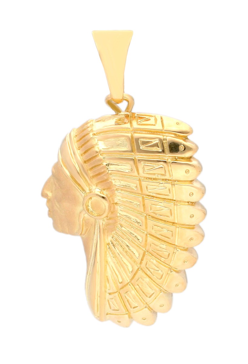 colgante oro amarillo 18 kilates jefe indio vista principal 001_011229