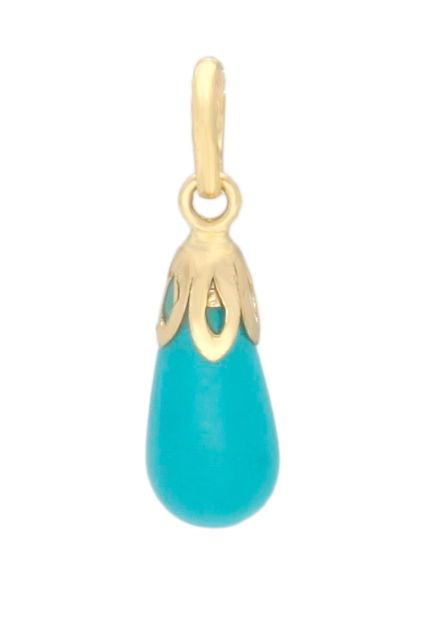 colgante oro amarillo 18 kilates y turquesa talla chupon vista de frente 019_0673-1T