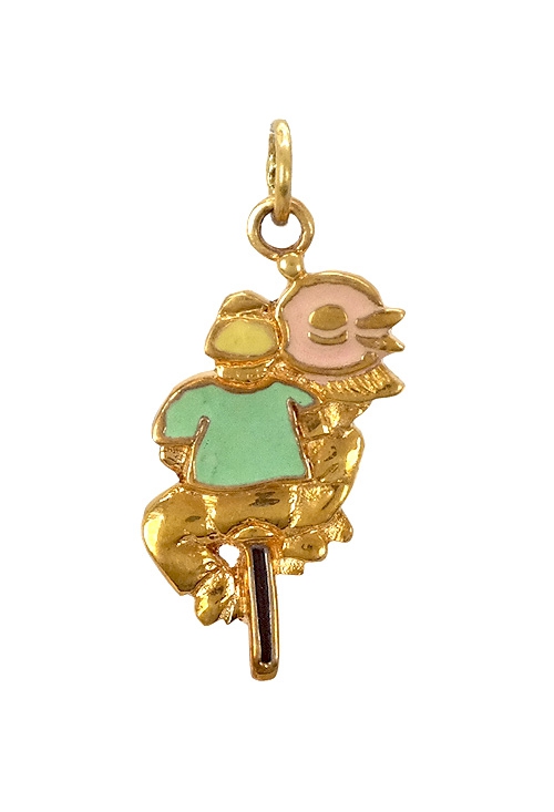 colgante oro amarillo esmaltado novios en bicicleta 070_0028