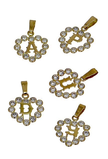 inicial E corazon con circonitas oro amarillo 18 kilates 141_01141E