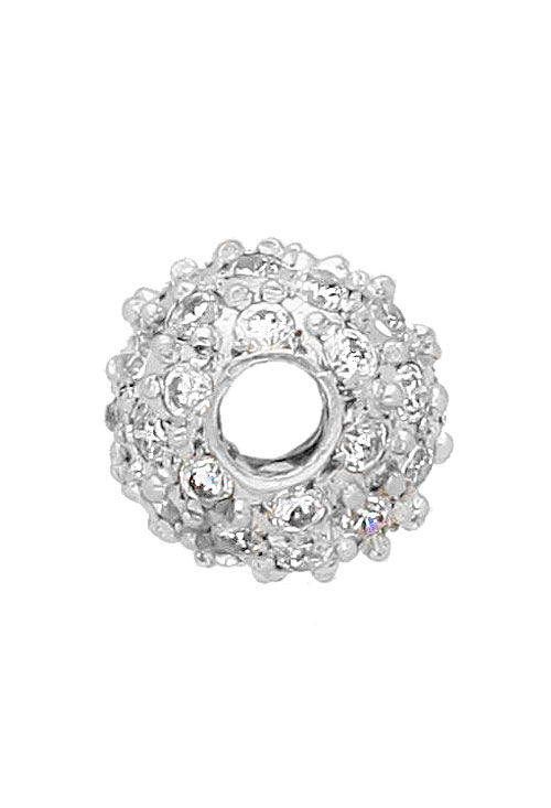 colgante oro blanco 18 kilates bola cuajada de circonitas tipo abalorio para pasar la cadena por su interior foto lateral 025_d-01278