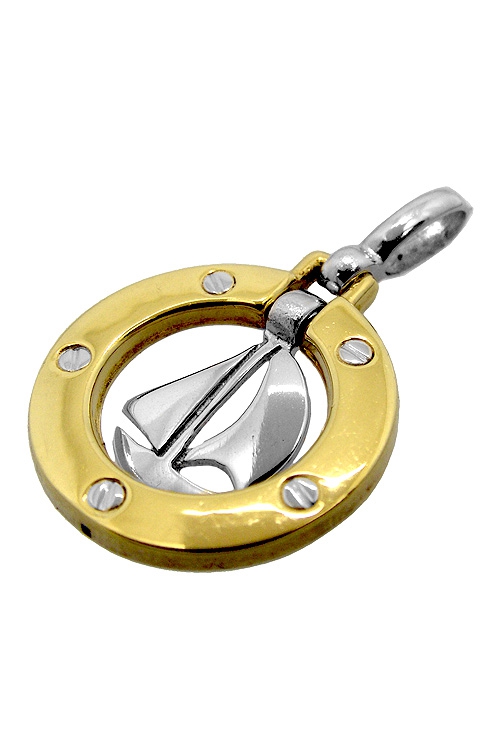 colgante oro blanco y amarillo 18 ktes barco velero 120_080 foto tumbada