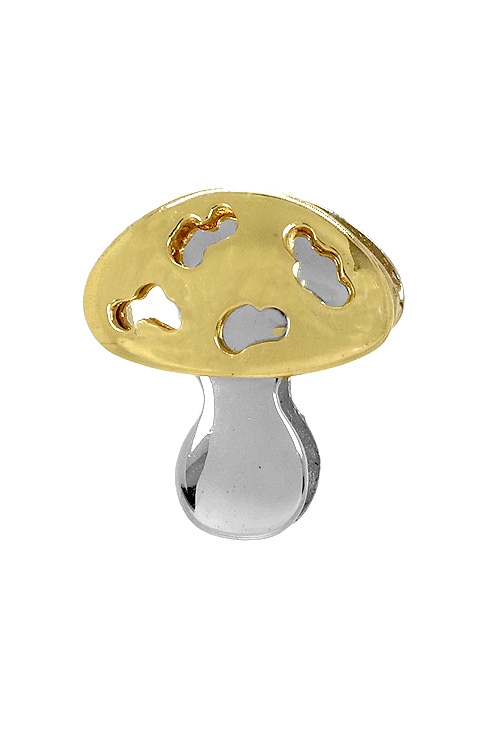 Colgante, seta en oro bicolor de ley 18 kilates. 146_3590 colgante oro blanco y amarillo con forma de seta de cuento 146_3590_01