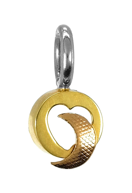 Colgante de oro tricolor, ley 18 ktes. corazón y luna. 141_1191 colgante oro tricolor 18 ktes corazon y luna 141_1191