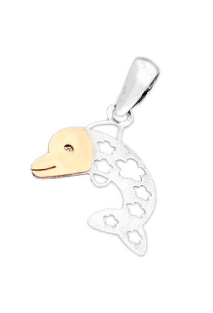 colgante oro y plata con forma de delfin precio barato joyeria online 234_5011_0001