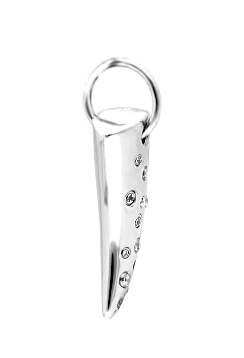 Colgante plata con circonitas, cuerno o colmillo. 132_71285-C colgante plata colmillo vista lateral 132_71285-C_01