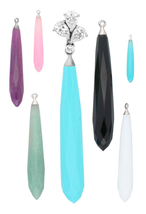 Set con 7 colgantes de plata y cuarzos de color. Colgante plata ley, dije con piedras - foto 3 - rfcia.004_PA2165